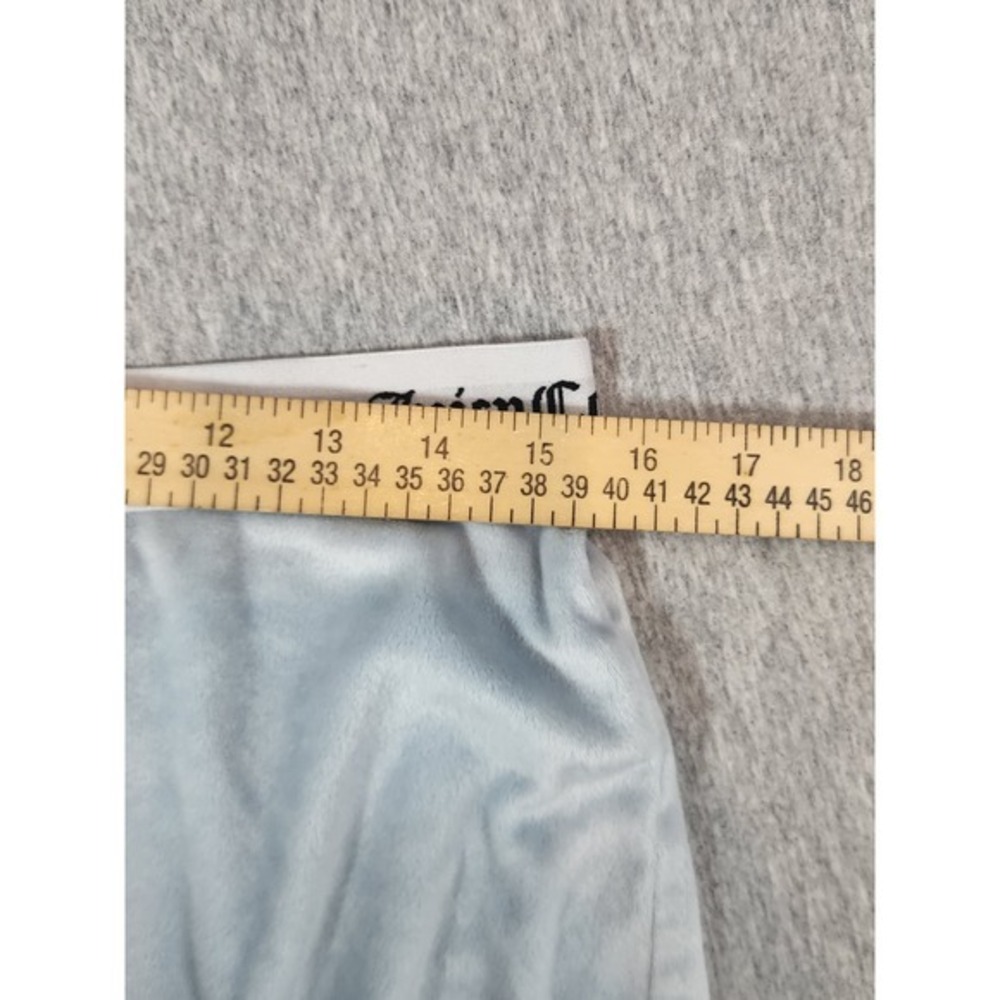 Juicy Couture Sleep Shorts Women L Light Blue Velour Rhinestone Y2K - Picture 6 of 10